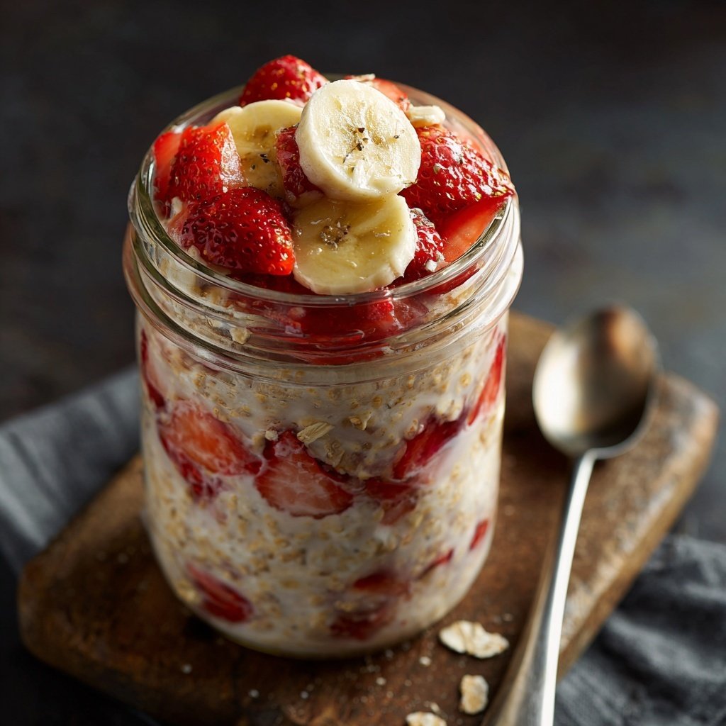 Strawberry Banana Overnight Oats
