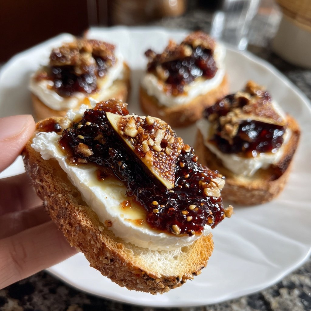 Canapés with Fig Jam and Brie