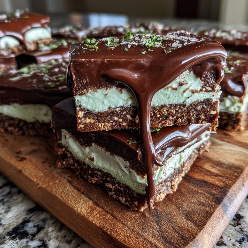 Chocolate Mint Slice Bars