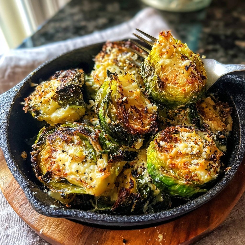 Garlic Parmesan Roasted Brussels Sprouts
