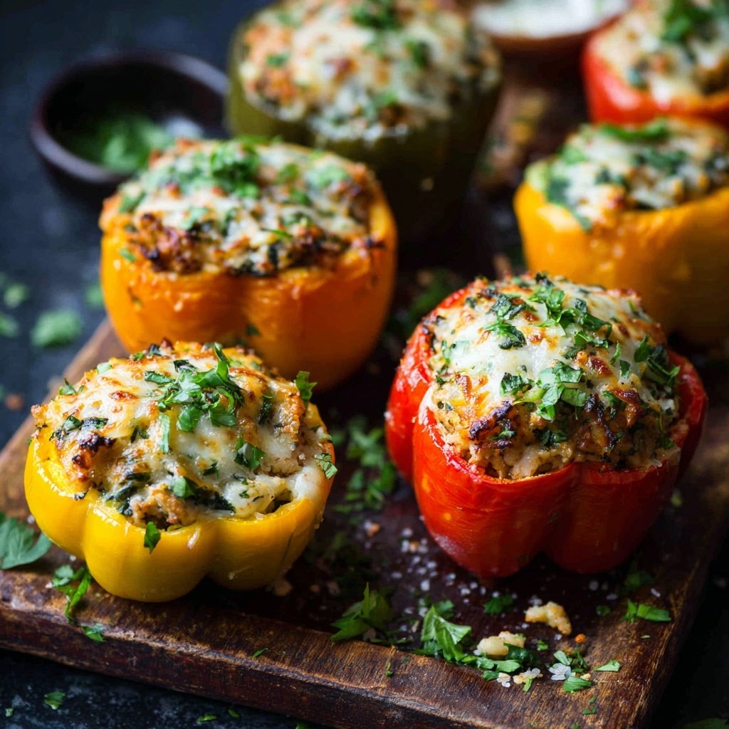 Ground Chicken Stuffed Peppers