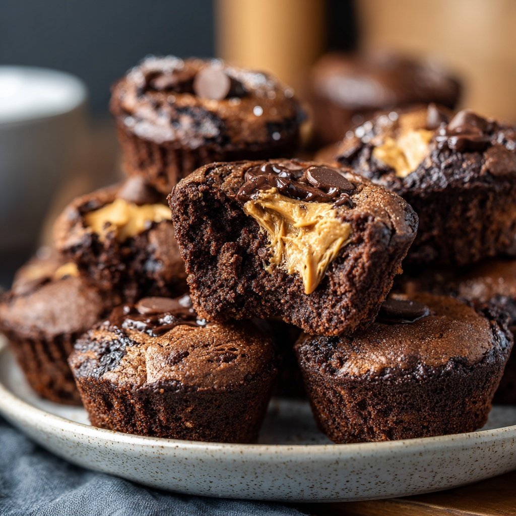 Chocolate Peanut Butter Brownie Bites