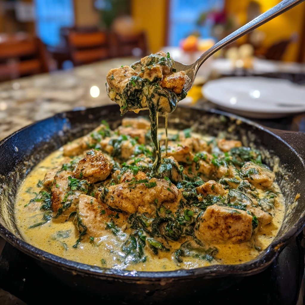 Creamy Lemon Chicken And Spinach Skillet