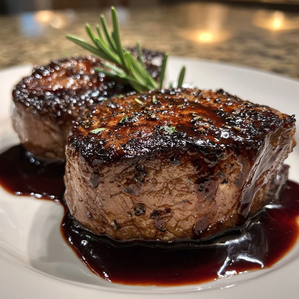 Filet Mignon with Red Wine Reduction