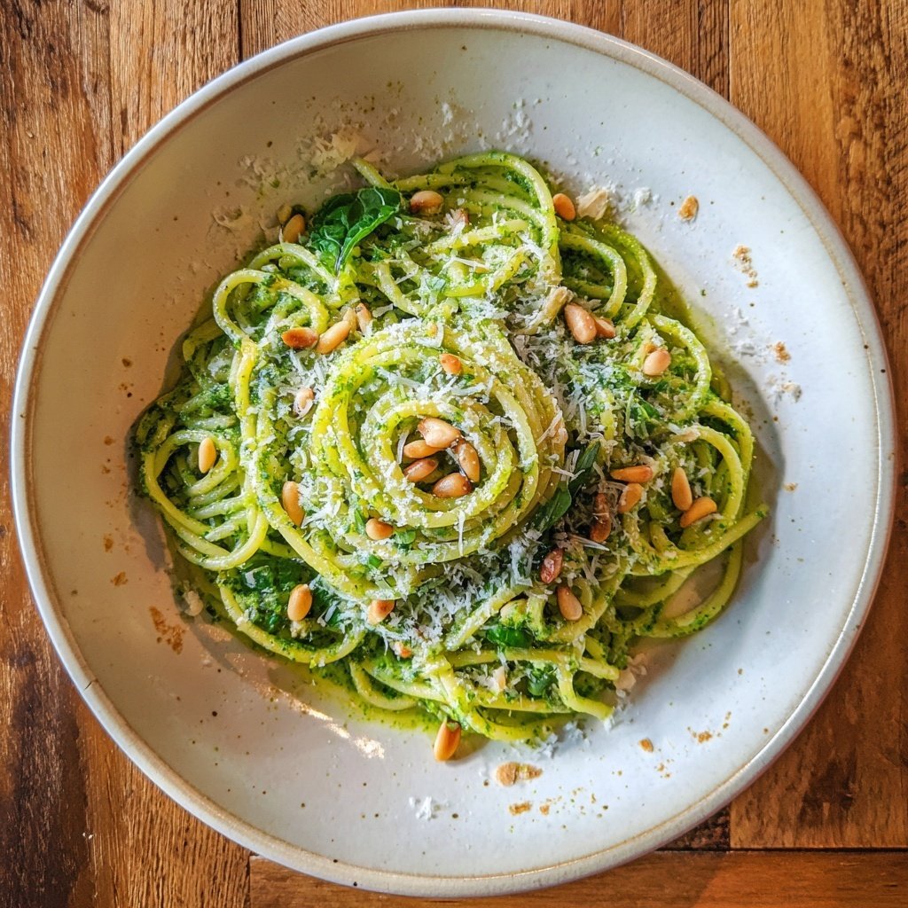 Angel Hair Pasta With Creamy Pesto