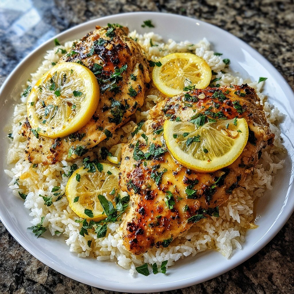 Lemon Butter Chicken With Rice