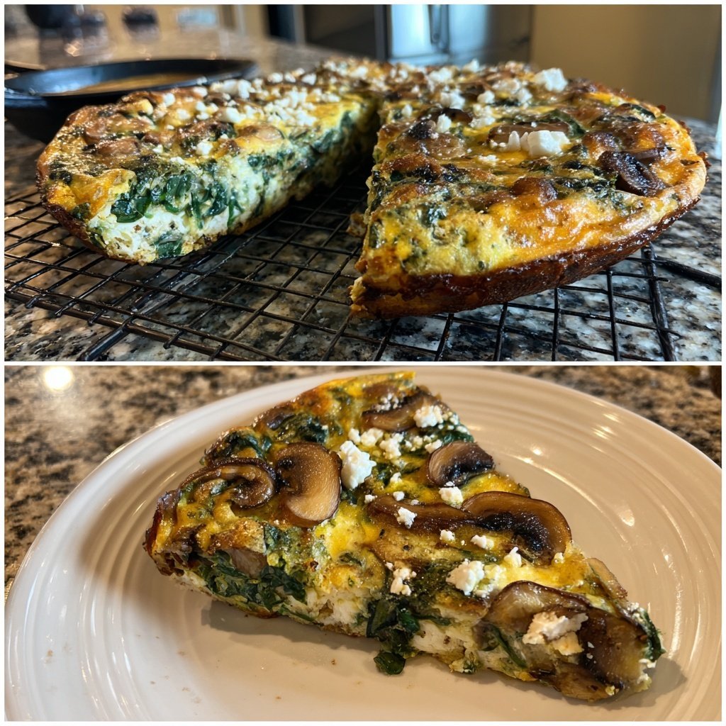 Healthy Dinner Spinach Mushroom Frittata