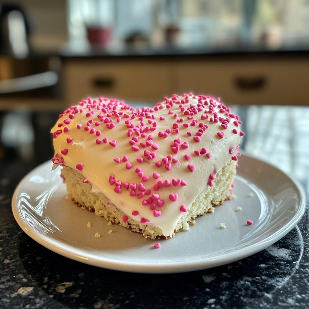 Mini Heart Cake with Vanilla Bean Frosting
