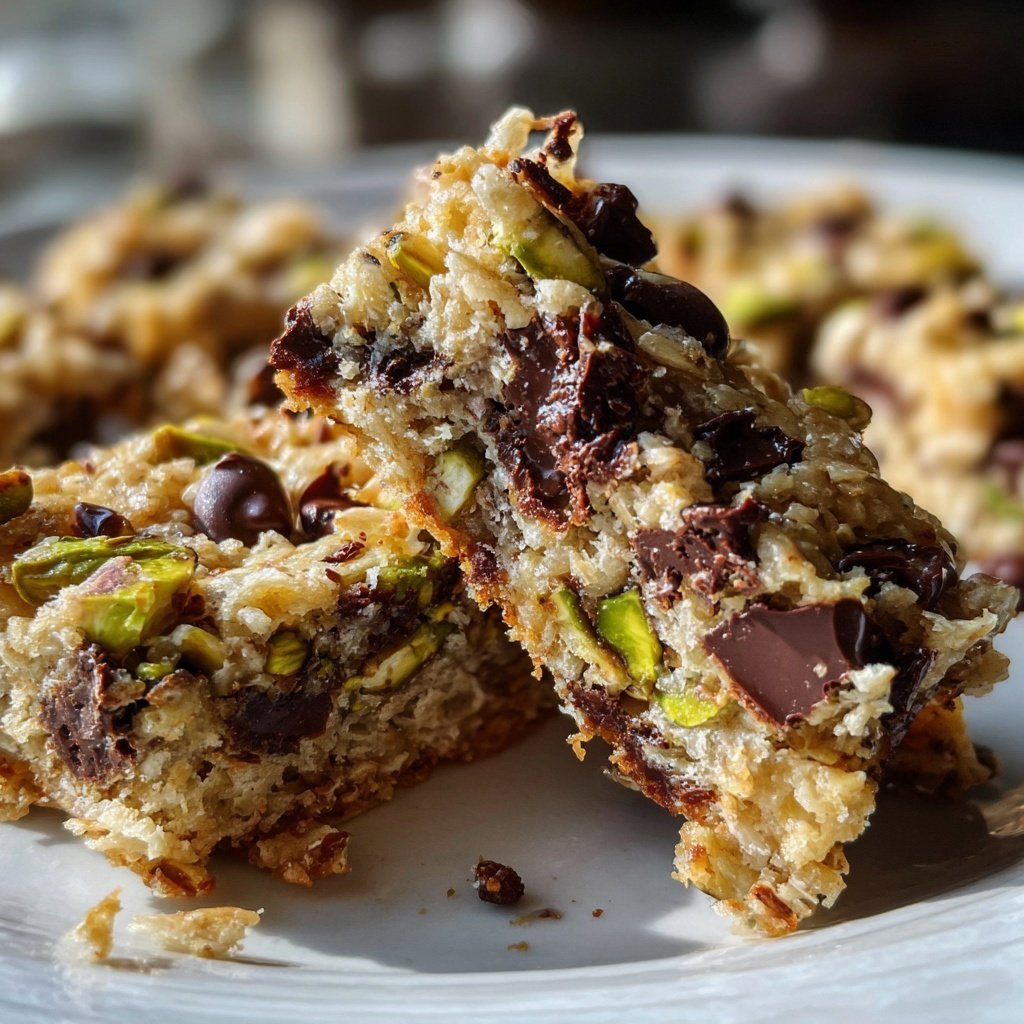 Chocolate Pistachio Oat Bars