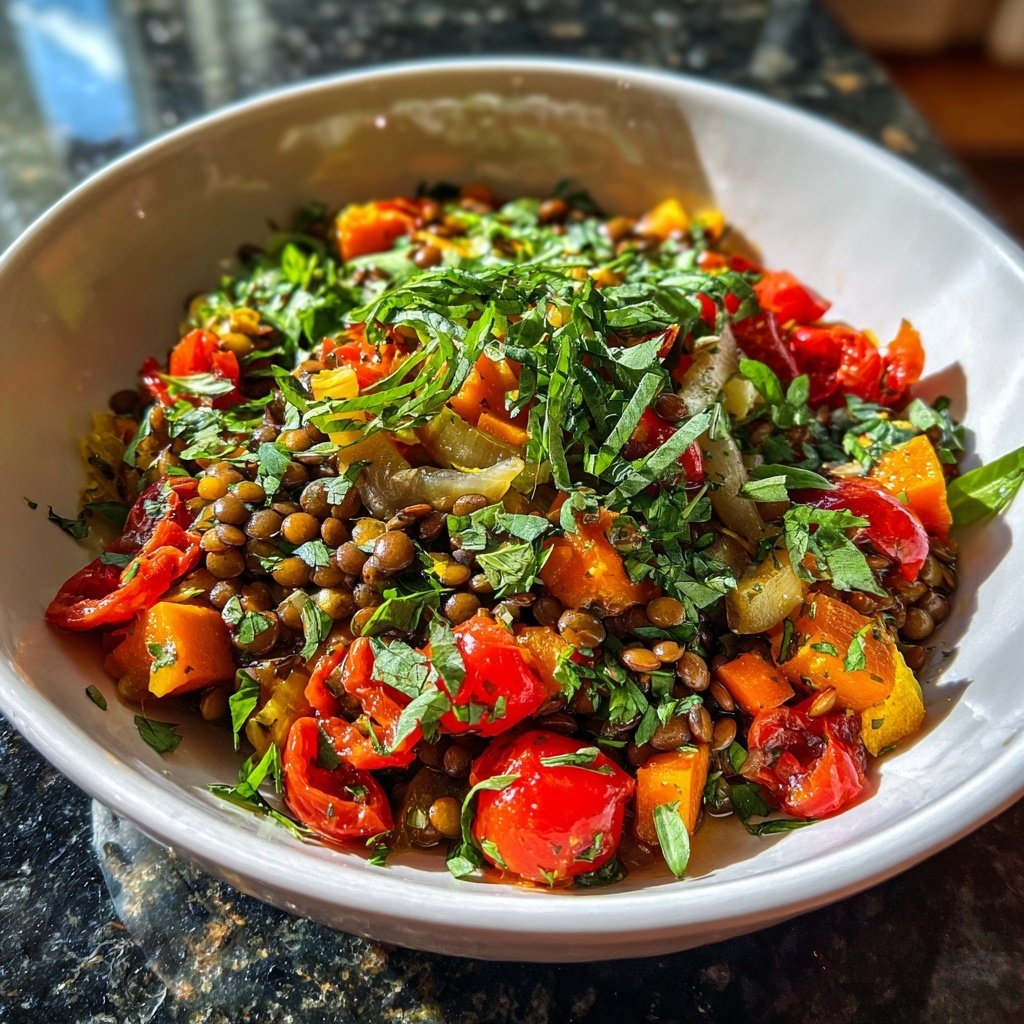 Healthy Lunch Lemon Lentil Bowl