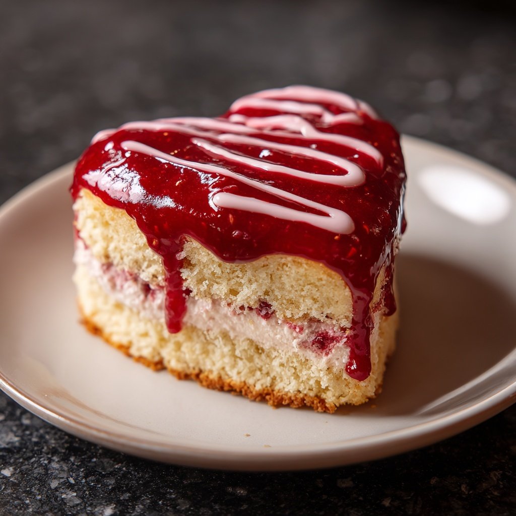 Mini Heart Cake with Raspberry Cream