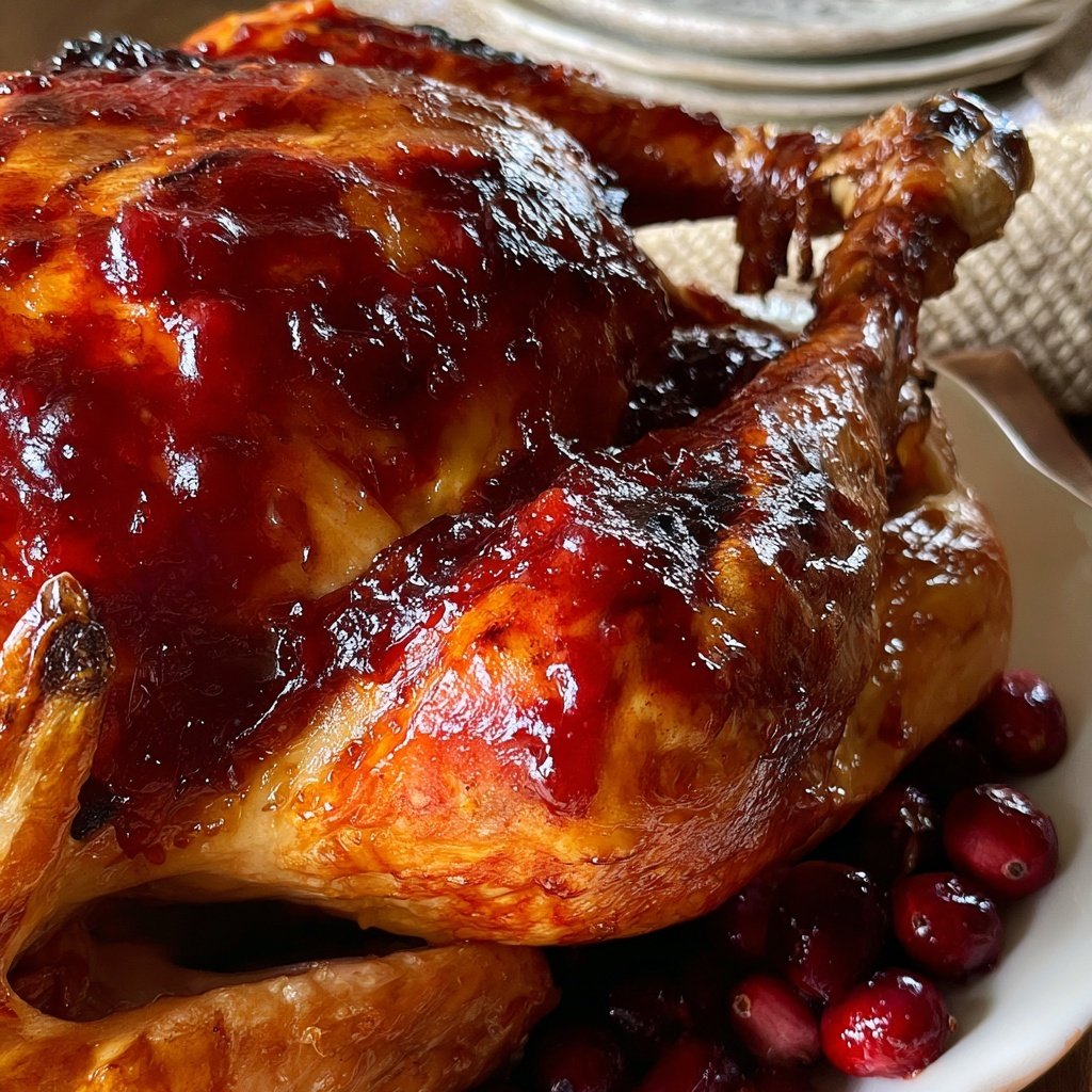 Roasted Turkey with Cranberry Glaze